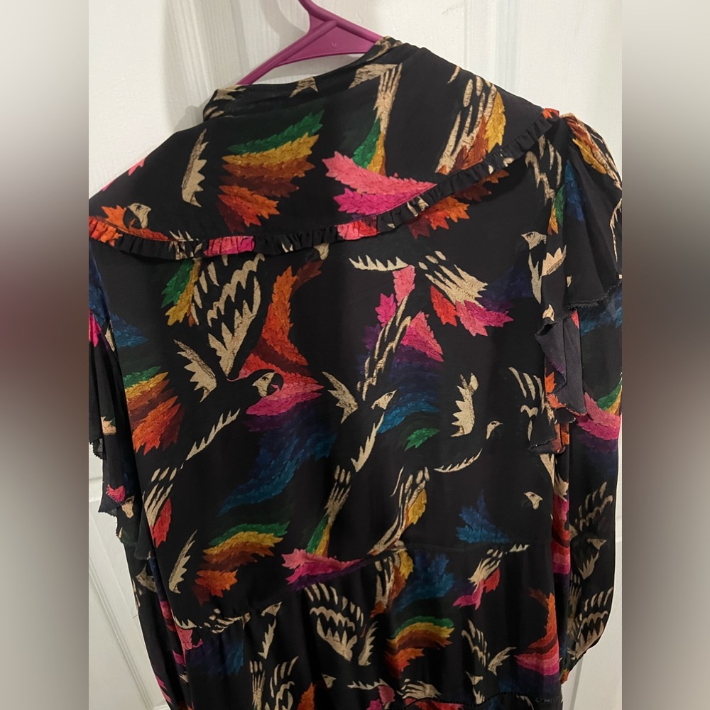 Farm Rio - Macaws Flight Tie-Neck Ankle Dress - Picture 7 of 11